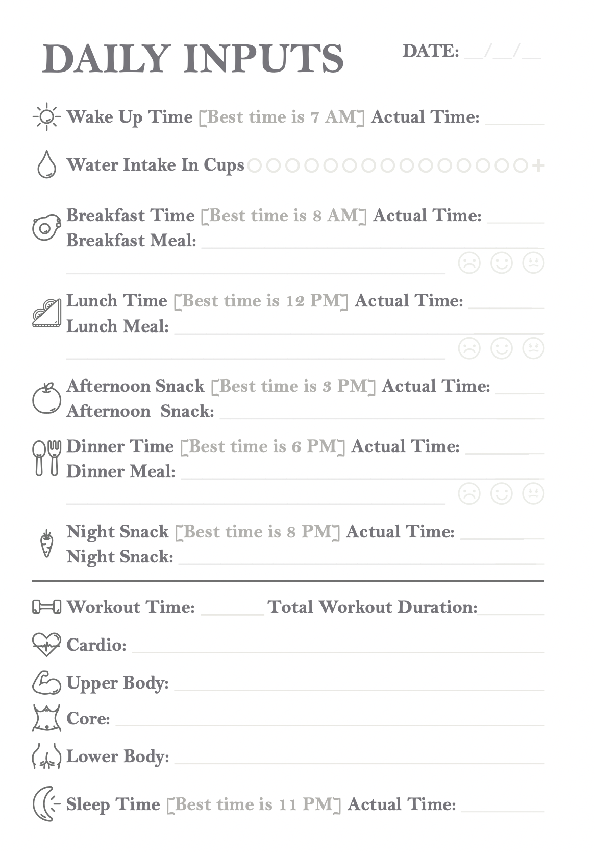 Healthy Habits Journal (Downloadable)