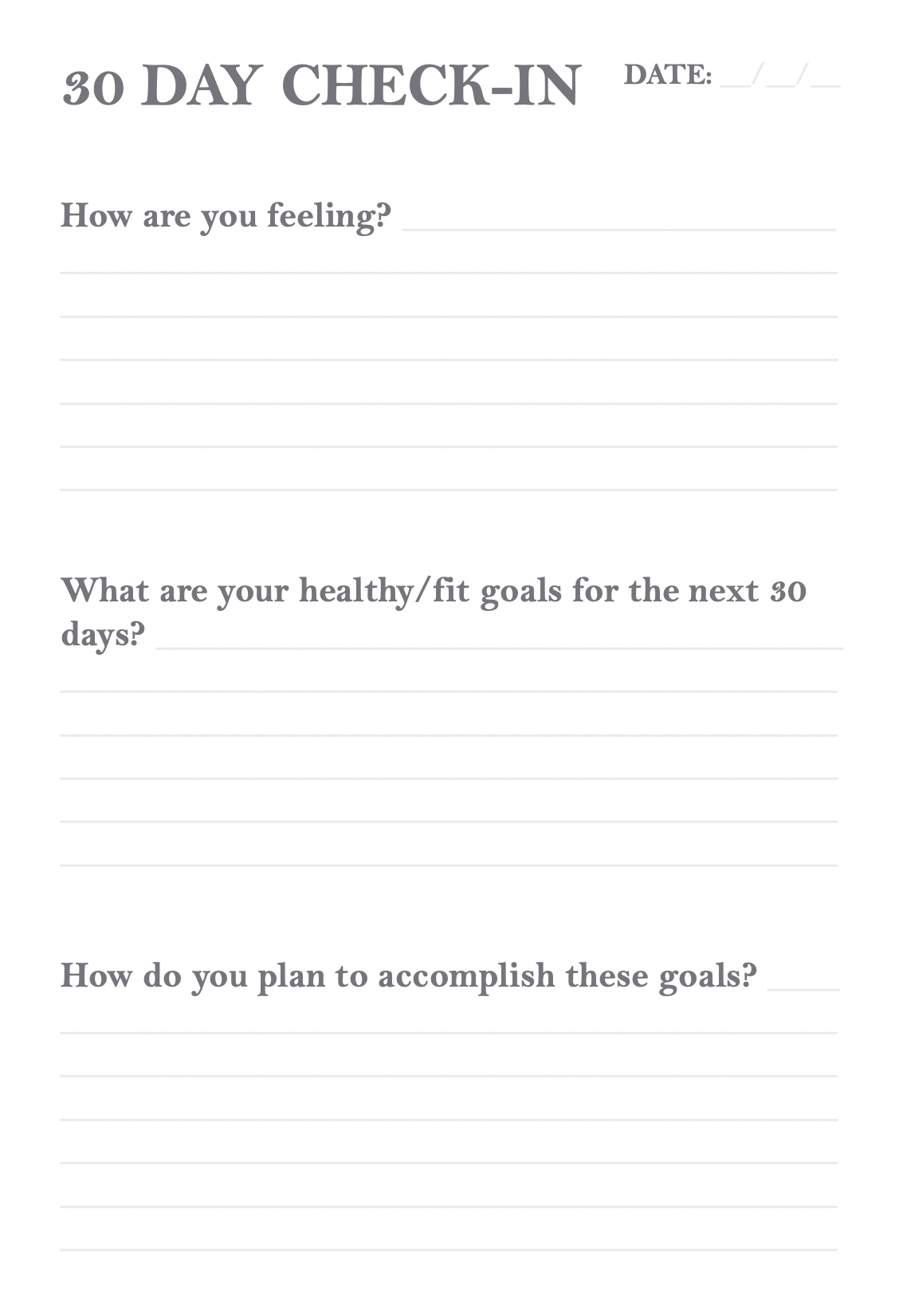 Healthy Habits Journal (Downloadable)